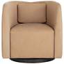 2_Sunpan Emilie Swivel Lounge Chair Nubuck Tan Leather more views