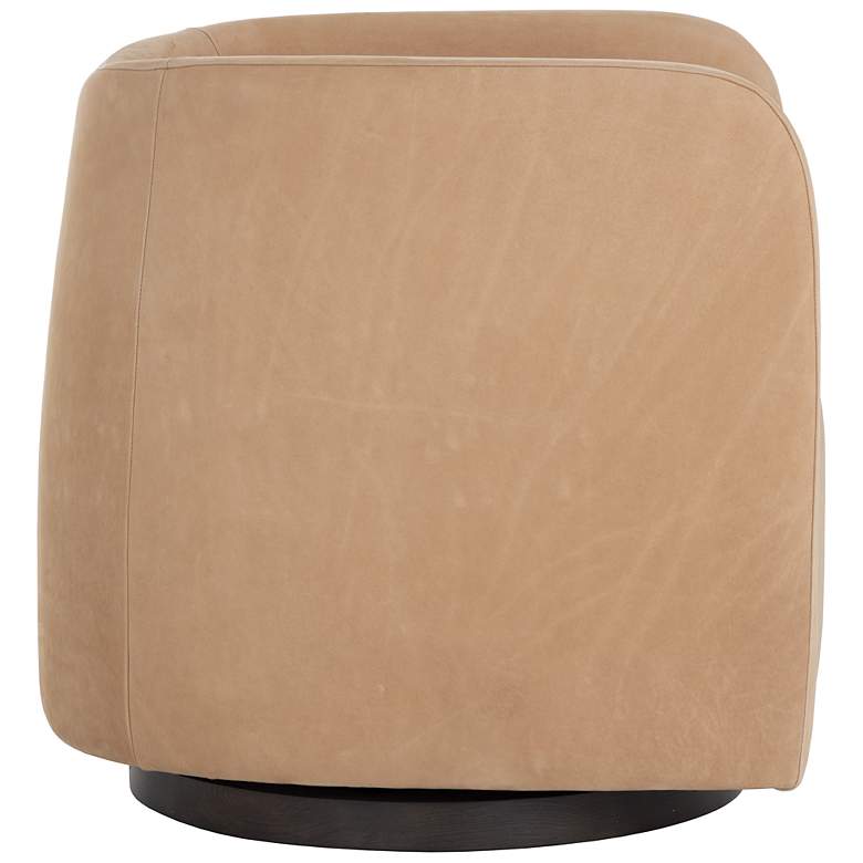 Image 3 Sunpan Emilie Swivel Lounge Chair Nubuck Tan Leather more views