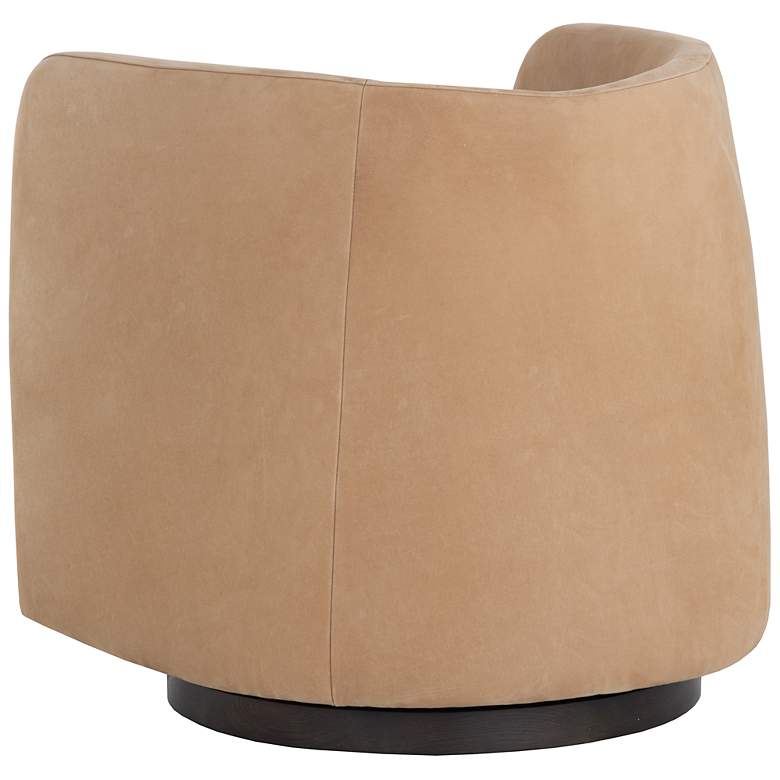 Image 4 Sunpan Emilie Swivel Lounge Chair Nubuck Tan Leather more views