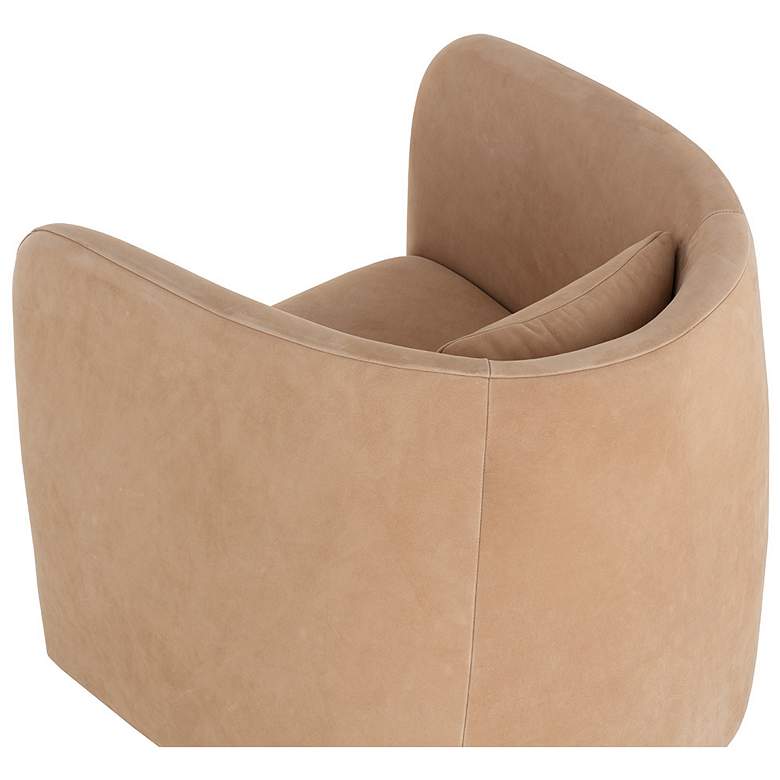 Image 5 Sunpan Emilie Swivel Lounge Chair Nubuck Tan Leather more views