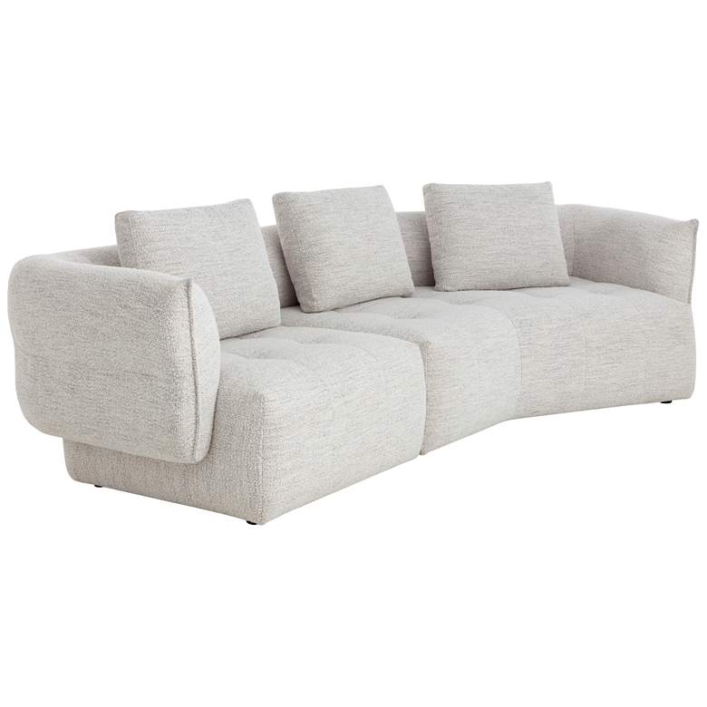 Image 1 Sunpan Emmeline 117 1/2" Wide Textured White Merino Cotton Modern Sofa