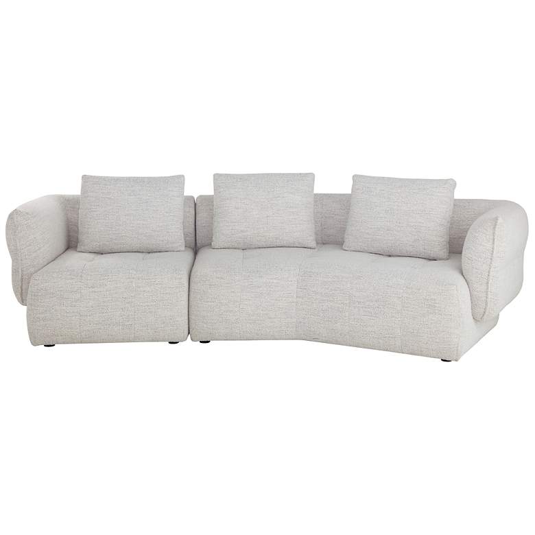 Image 2 Sunpan Emmeline 117 1/2" Wide Textured White Merino Cotton Modern Sofa more views