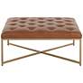 2_Sunpan Endall Ottoman Antique Brass Vintage Camel Leather more views