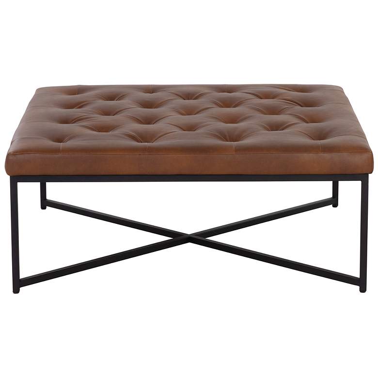 Image 2 Sunpan Endall Ottoman Black Bravo Cognac more views