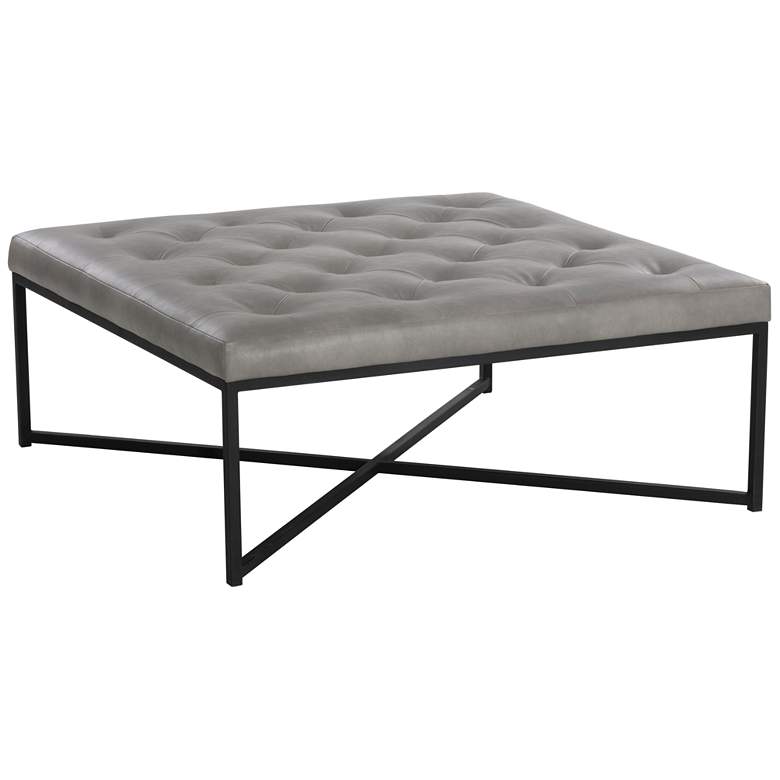 Image 1 Sunpan Endall Ottoman Black Bravo Metal