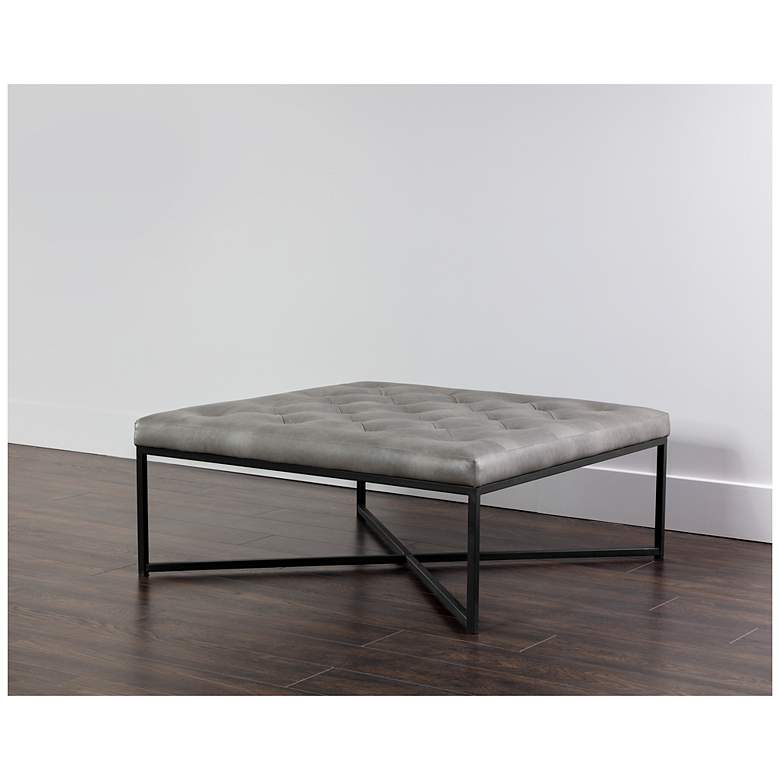 Image 4 Sunpan Endall Ottoman Black Bravo Metal more views