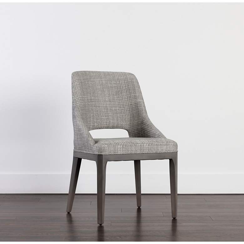 Image 1 Sunpan Estrada Dining Chair Naya Check Light Gray
