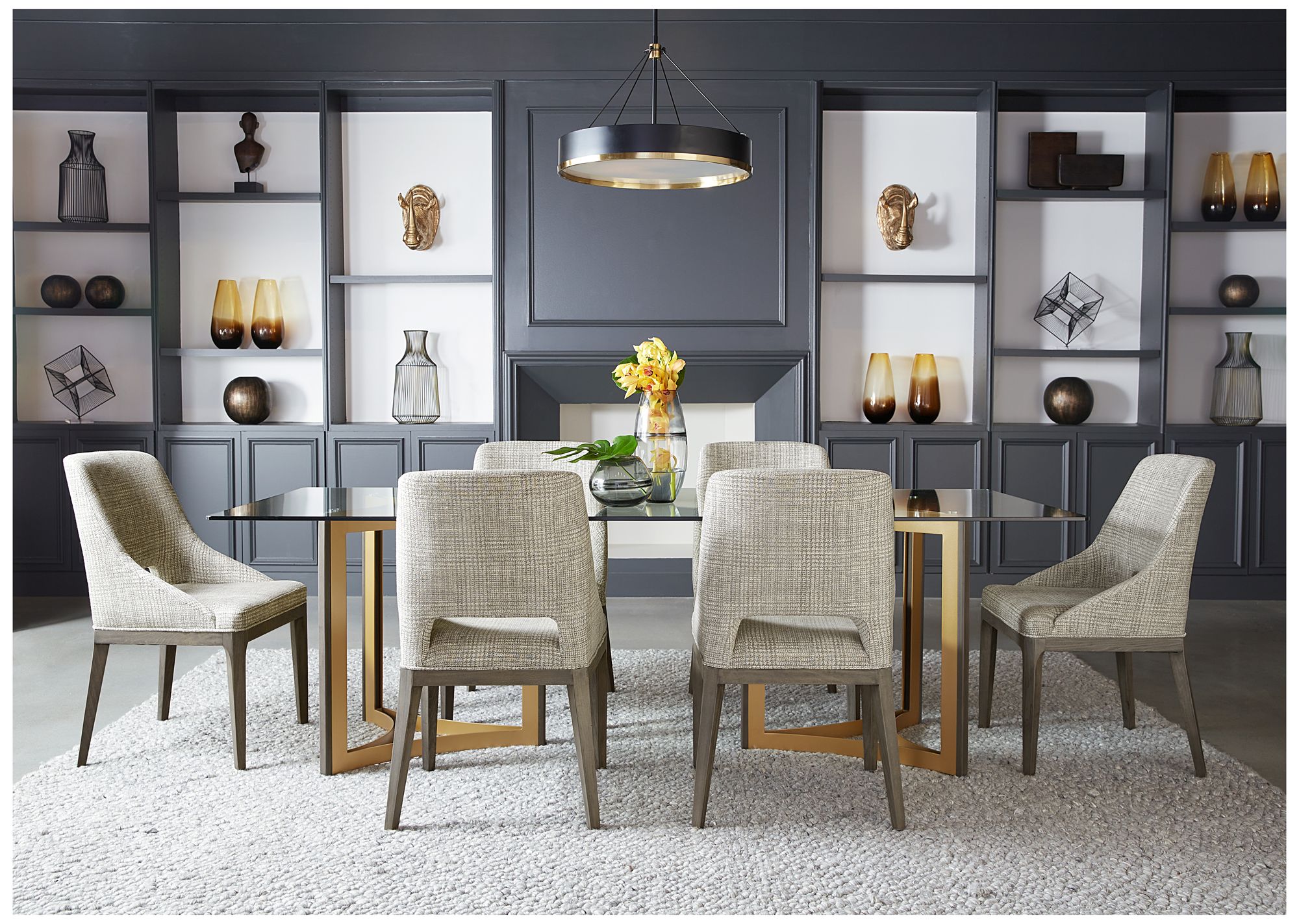 Sunpan Estrada Dining Chair Naya Check Light Gray