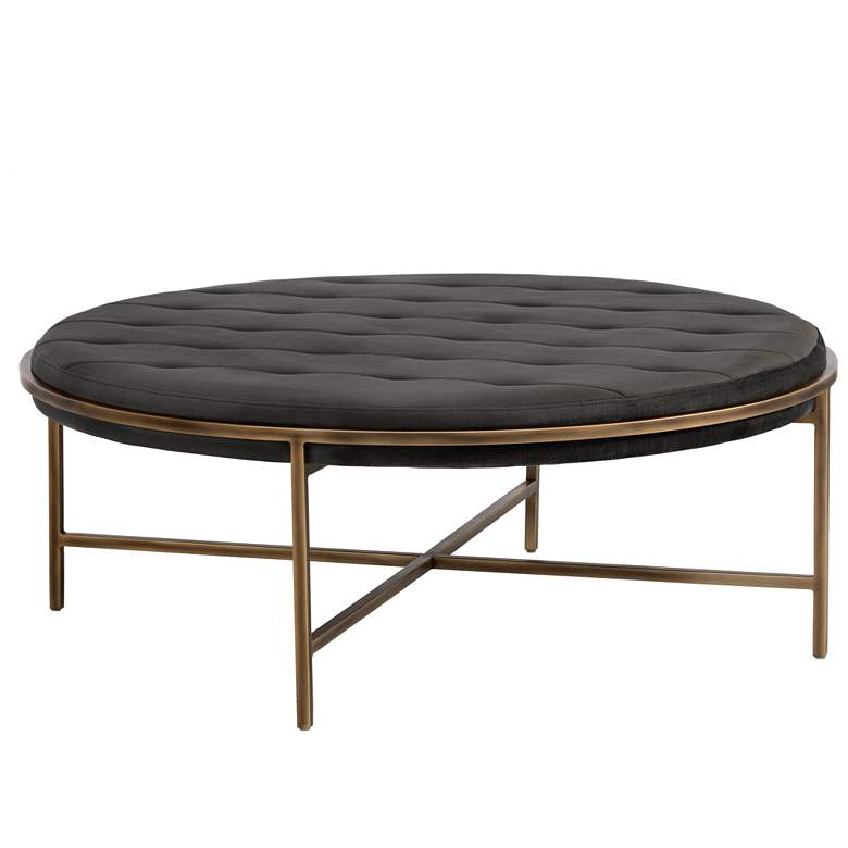 Image 1 Sunpan Ethel Ottoman Round Piccolo Pebble