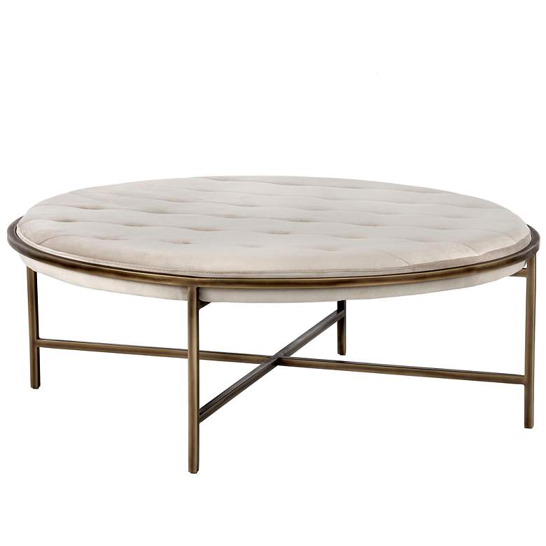 Image 2 Sunpan Ethel Ottoman Round Piccolo Prosecco more views