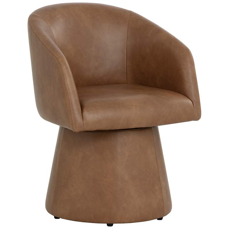 Image 1 Sunpan Etta Swivel Dining Armchair Copley Cognac