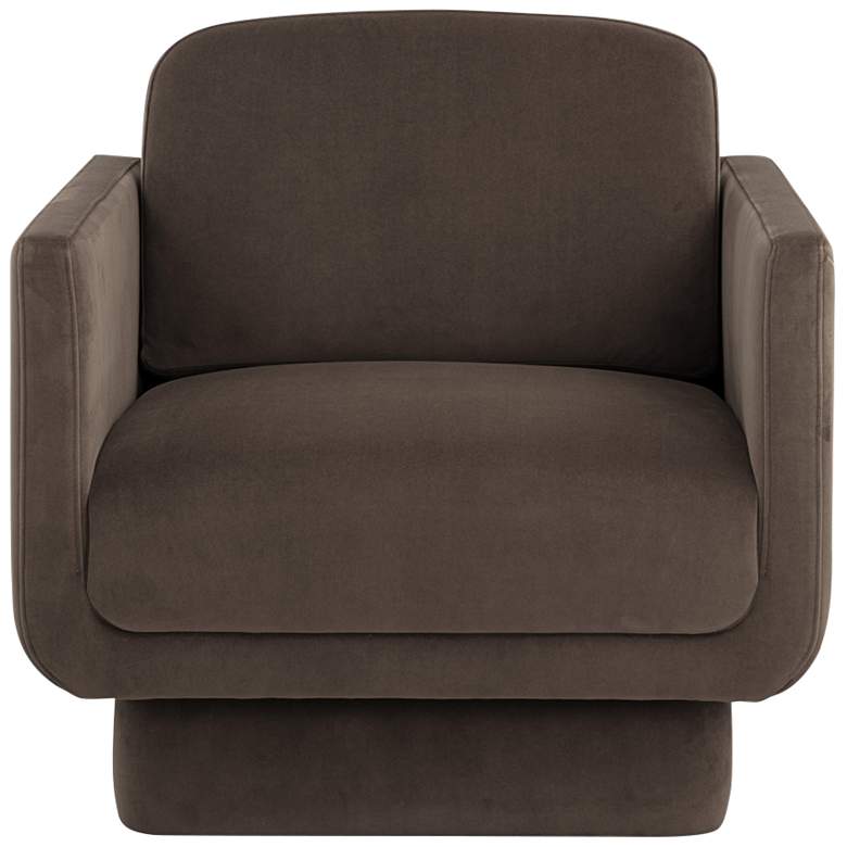 Image 6 Sunpan Everton 32" Wide Meg Dark Brown Fabric Lounge Chair more views