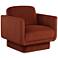 Sunpan Everton Meg 32" Wide Rust Fabric Modern Lounge Chair