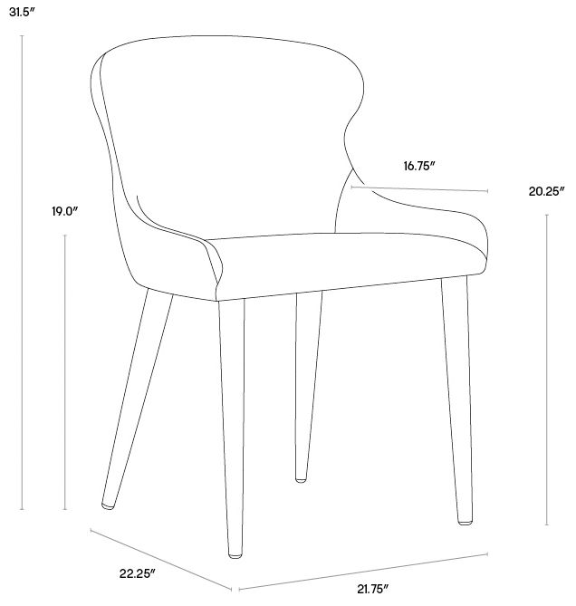 Sunpan Evora Dining Chair Dillon Thunder Set of 2