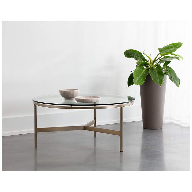 Image 4 Sunpan Flato Coffee Table Antique Brass more views
