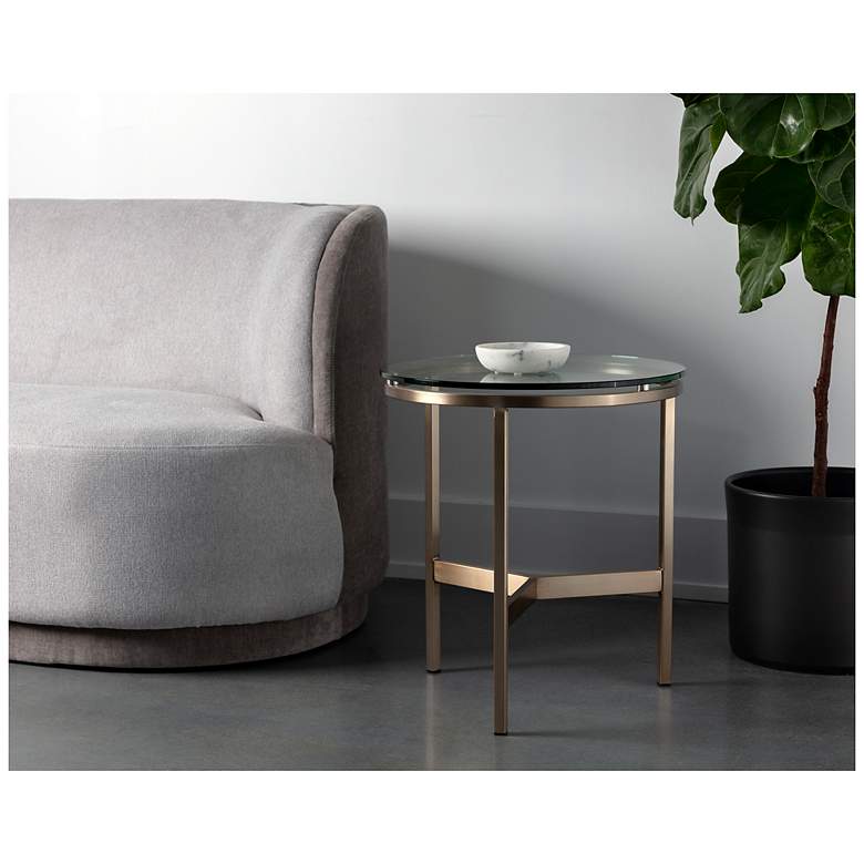Image 4 Sunpan Flato End Table Antique Brass more views