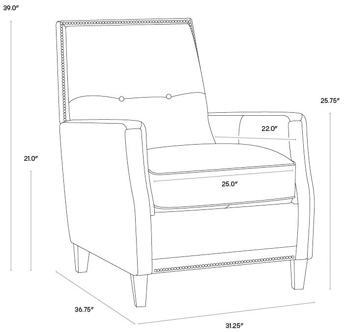Sunpan Florenzi Lounge Chair Latte Leather