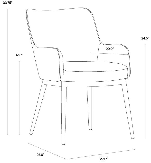 Sunpan Franklin Dining Armchair Bravo Cream