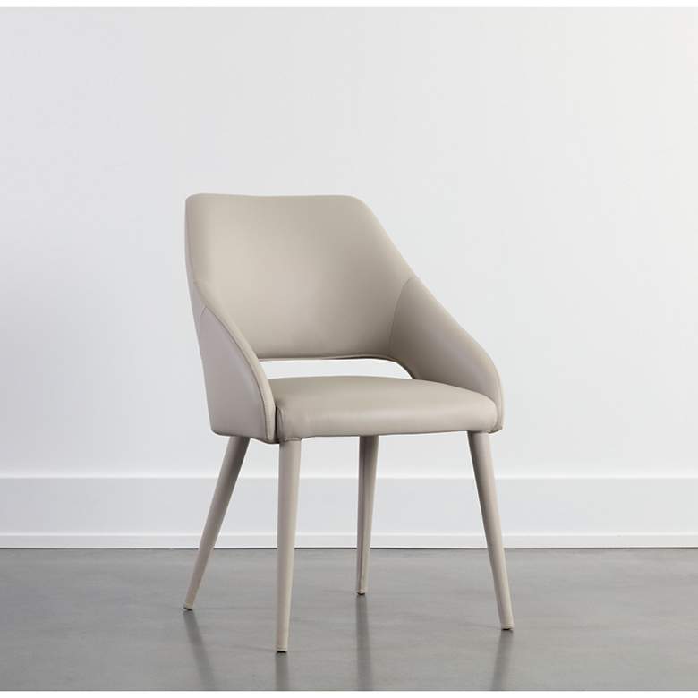Image 1 Sunpan Galen Dining Armchair Linea Light Gray Leather