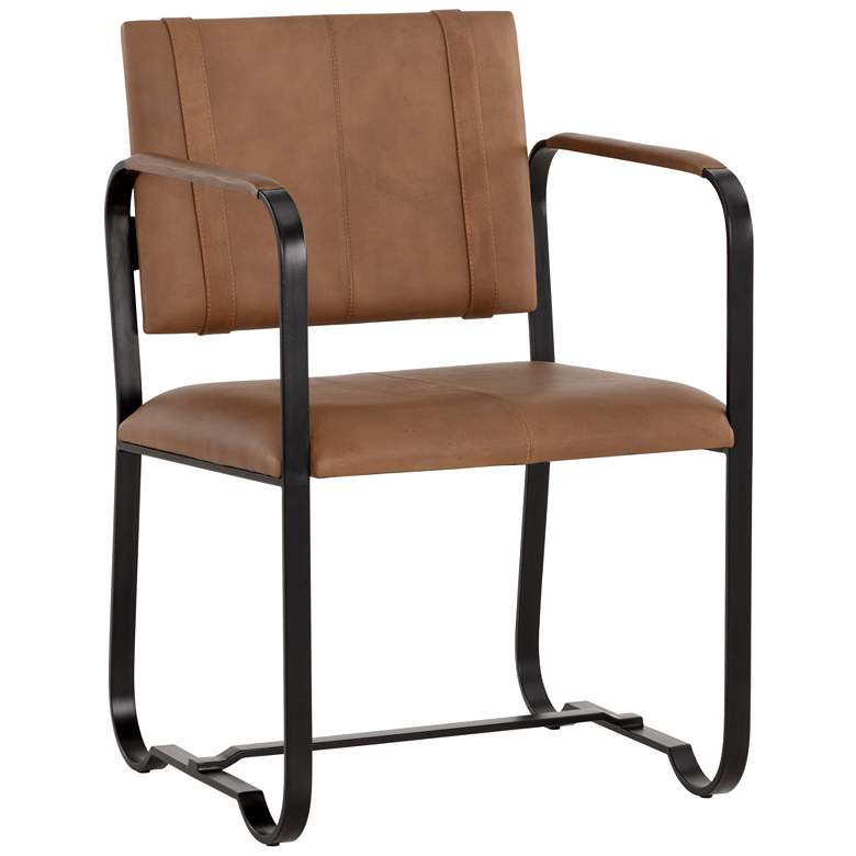 Image 1 Sunpan Garrett Dining Armchair Cognac Leather