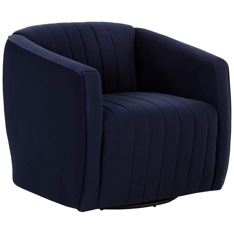 Image 2 Sunpan Garrison Swivel Lounge Chair Abbington Navy