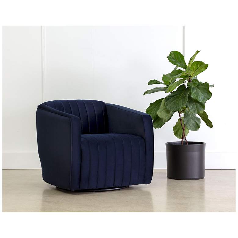 Image 1 Sunpan Garrison Swivel Lounge Chair Abbington Navy
