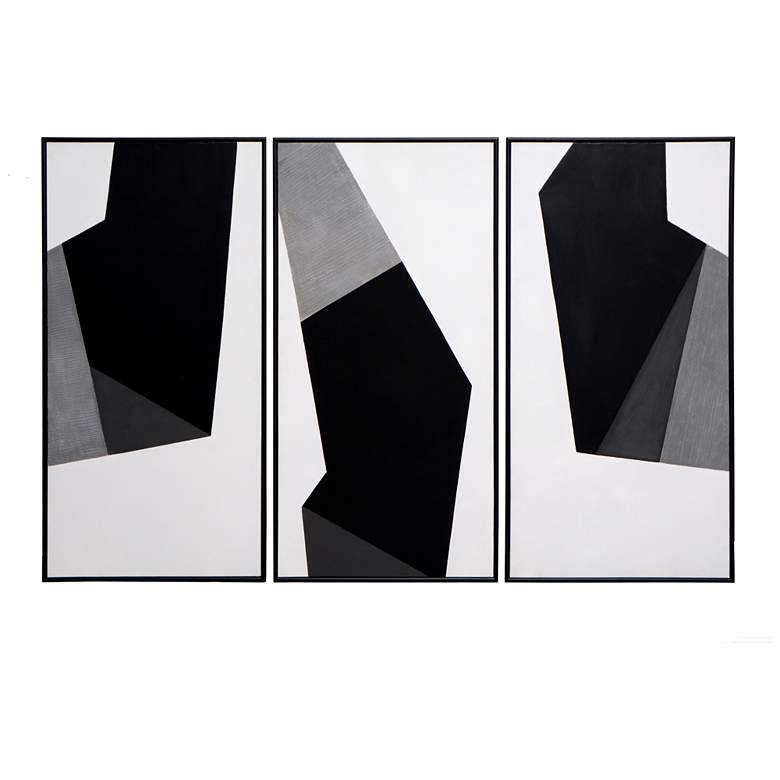 Image 1 Sunpan Geo Forms (Set of 3) 30" X 60" Black Floater Frame