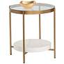 2_Sunpan Gia 23 3/4" Wide Modern Glass Top Side Table more views