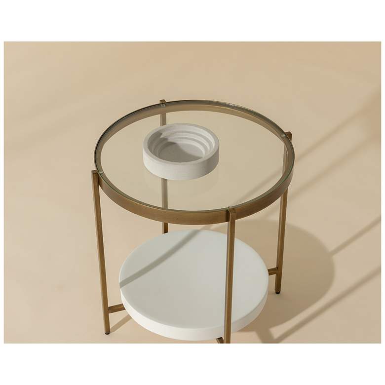Image 5 Sunpan Gia 23 3/4" Wide Modern Glass Top Side Table more views