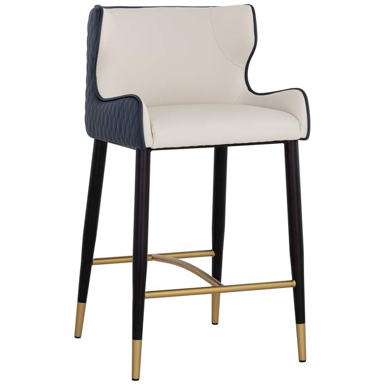 Image 1 Sunpan Gianni Counter Stool Dillon Cream and Dillon Thunder