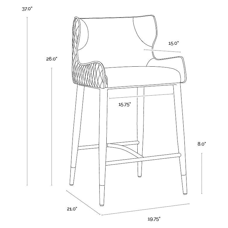 Image 7 Sunpan Gianni Counter Stool Dillon Cream and Dillon Thunder more views