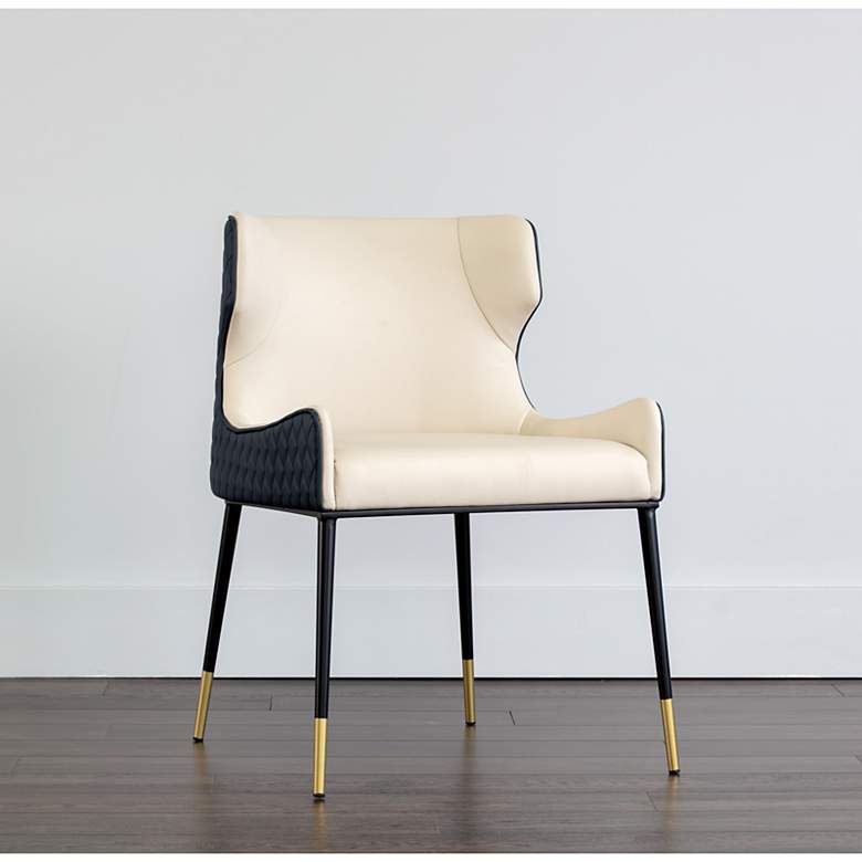 Image 1 Sunpan Gianni Dining Chair Dillon Cream and Dillon Thunder