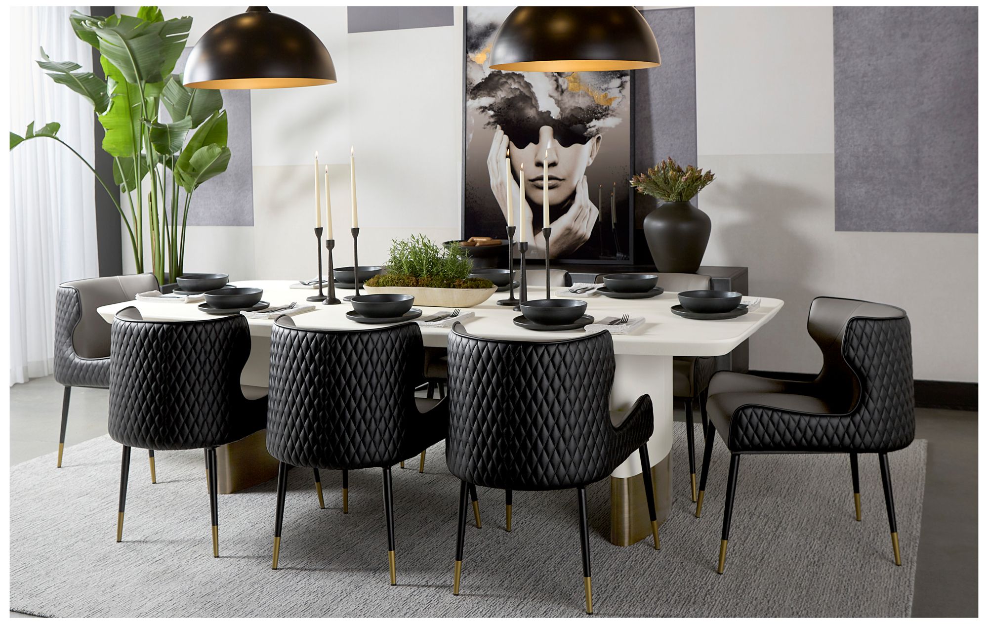 Sunpan Gianni Dining Chair Dillon Stratus and Dillon Black