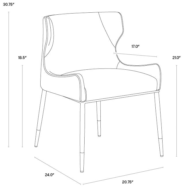 Sunpan Gianni Dining Chair Dillon Stratus and Dillon Black