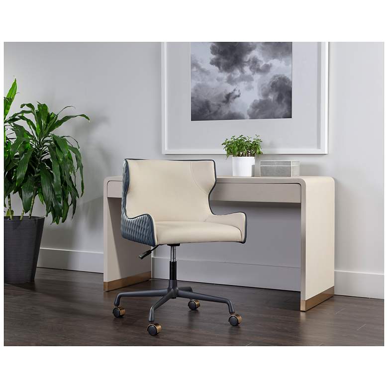 Image 5 Sunpan Gianni Office Chair Dillon Cream and Dillon Thunder more views
