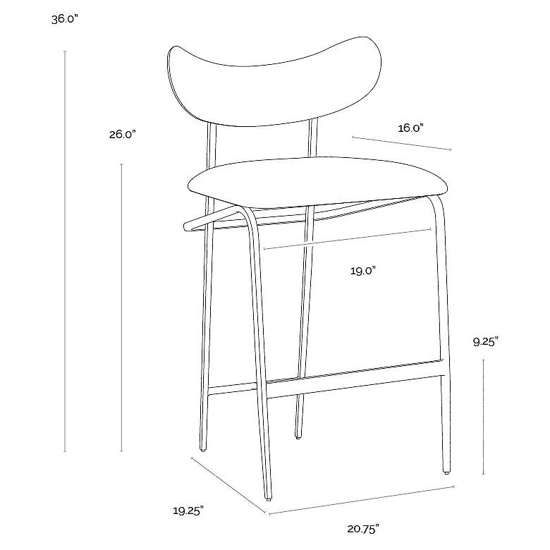 Image 5 Sunpan Gibbons Counter Stool Black Bravo Portabella more views