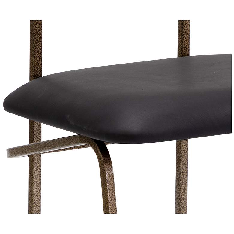 Image 6 Sunpan Gibbons Dining Chair Antique Brass Charcoal Black Leather more views
