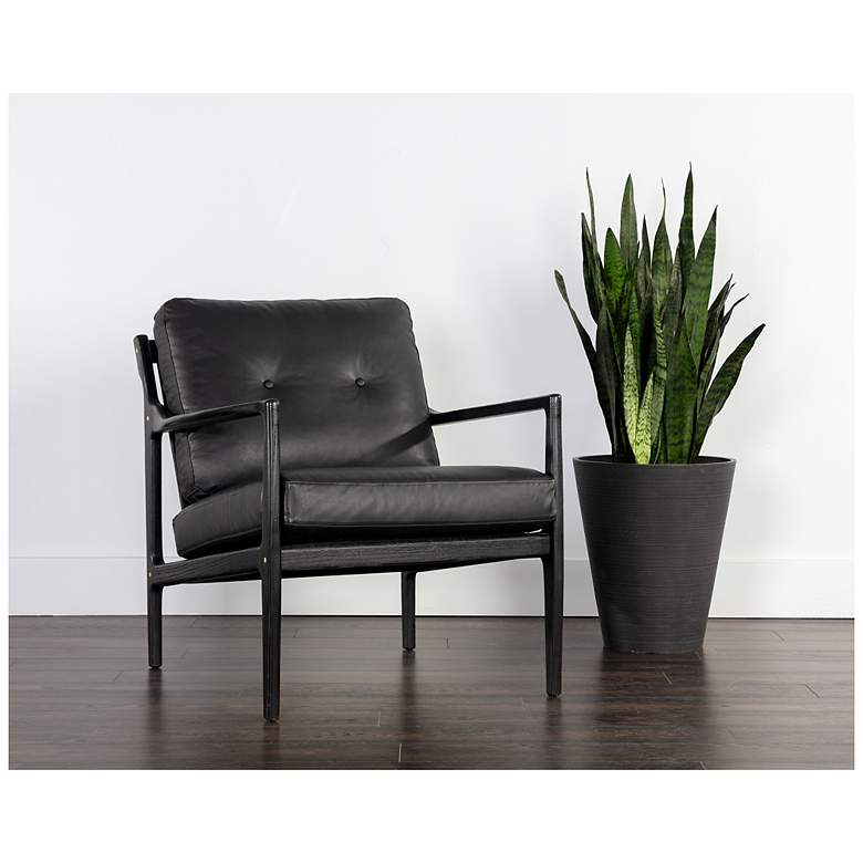 Image 1 Sunpan Gilmore Lounge Chair Black Black Leather