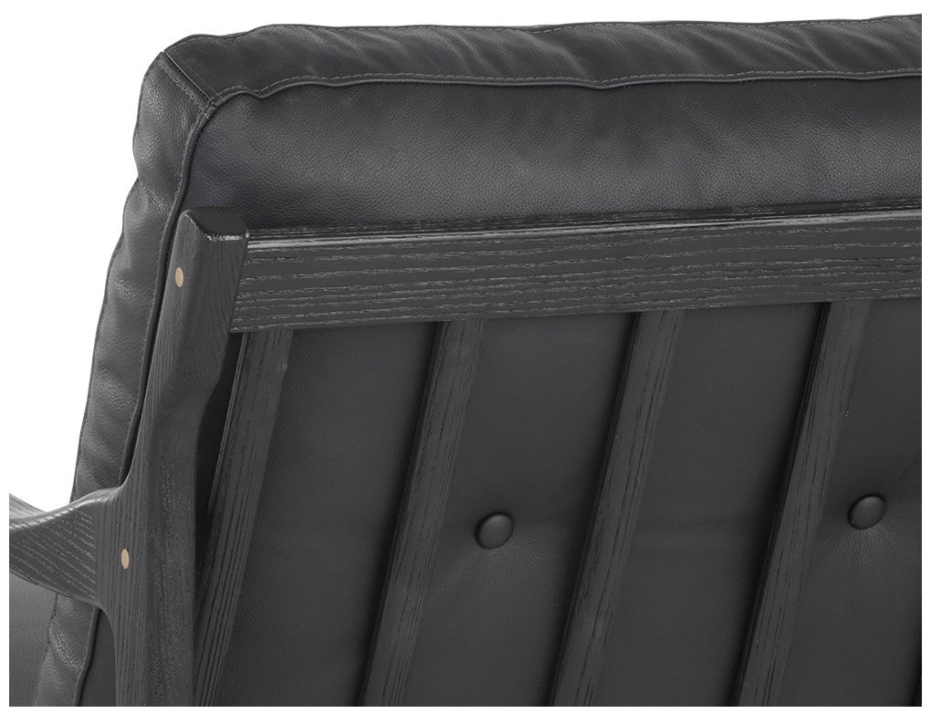 Sunpan Gilmore Lounge Chair Black Black Leather