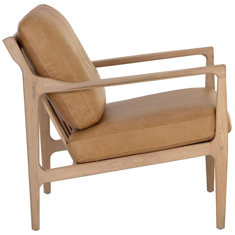 Image 4 Sunpan Gilmore Lounge Chair Light Oak Sahara Camel Leather more views