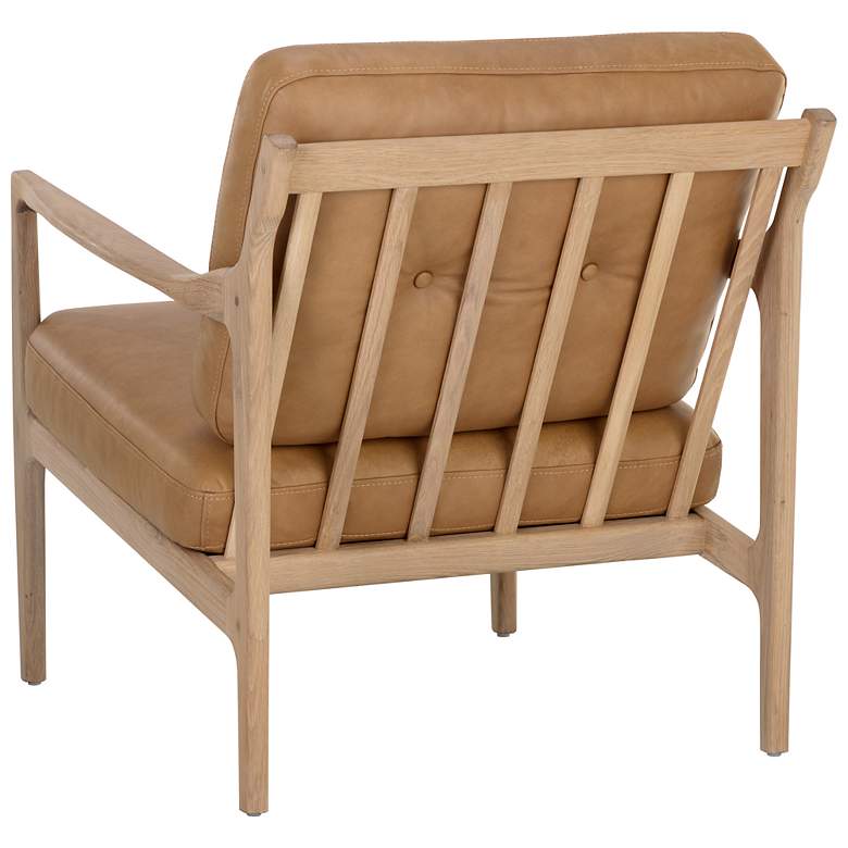 Image 5 Sunpan Gilmore Lounge Chair Light Oak Sahara Camel Leather more views