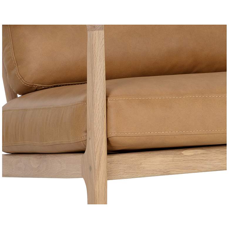 Image 6 Sunpan Gilmore Lounge Chair Light Oak Sahara Camel Leather more views