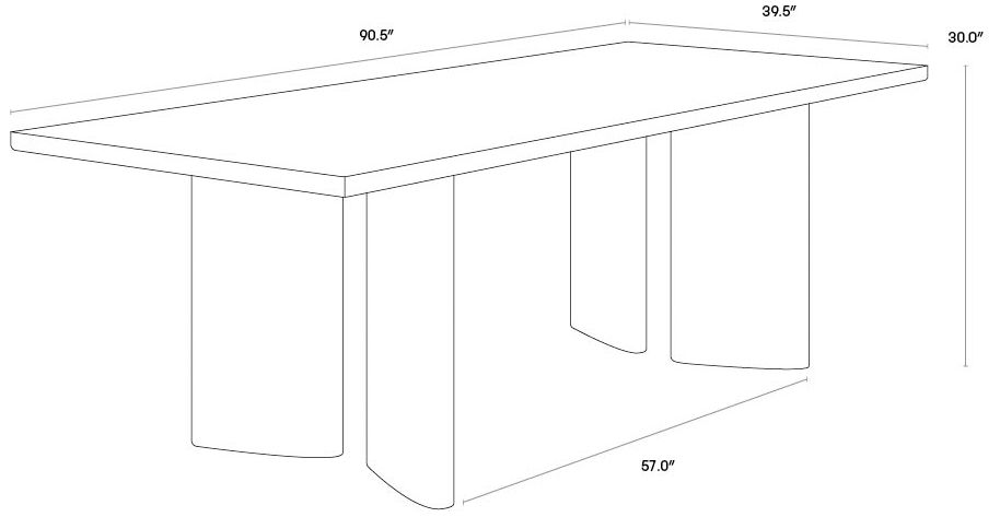 Image 2 Sunpan Giulietta Dining Table Rectangular Dark Brown 90.5" more views