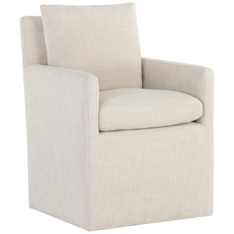 Image 1 Sunpan Glenrose Wheeled Dining Armchair Effie Linen
