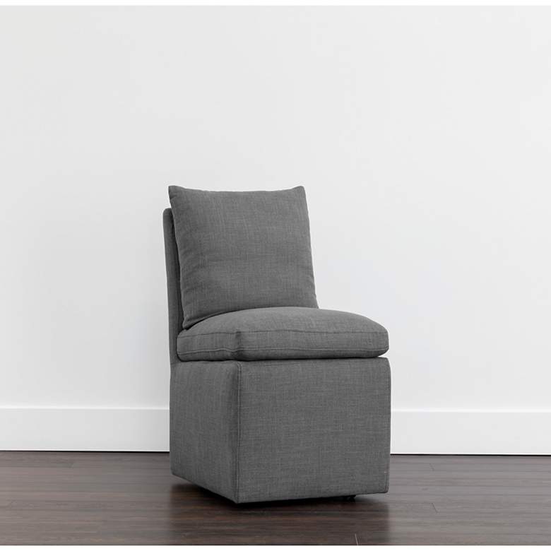 Image 1 Sunpan Glenrose Wheeled Dining Chair Effie Smoke