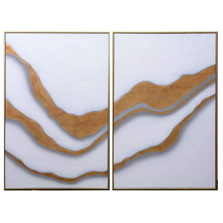 Image 1 Sunpan Gold Abyss (Set of 2) 40" X 60" Gold Floater Frame