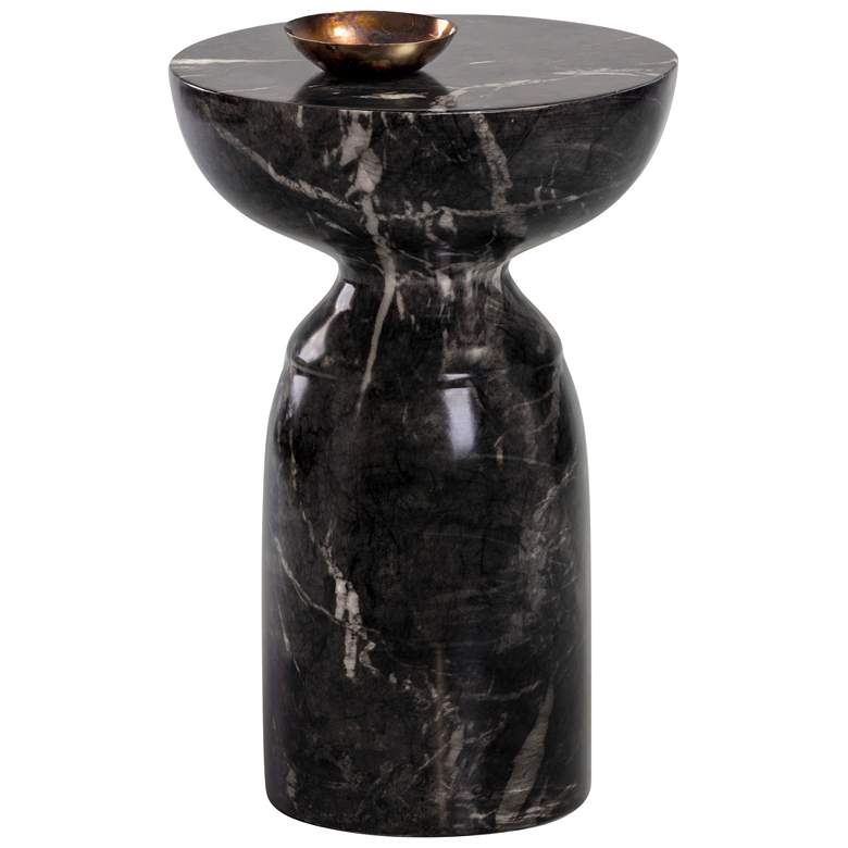 Image 1 Sunpan Goya End Table Marble Look Black