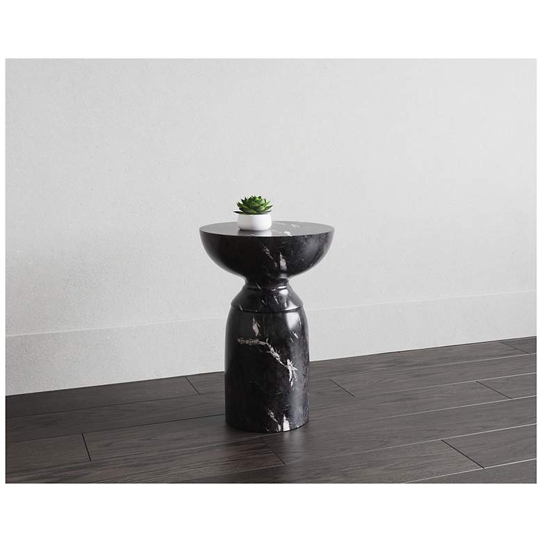 Image 4 Sunpan Goya End Table Marble Look Black more views