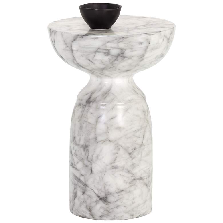 Image 1 Sunpan Goya End Table Marble Look White