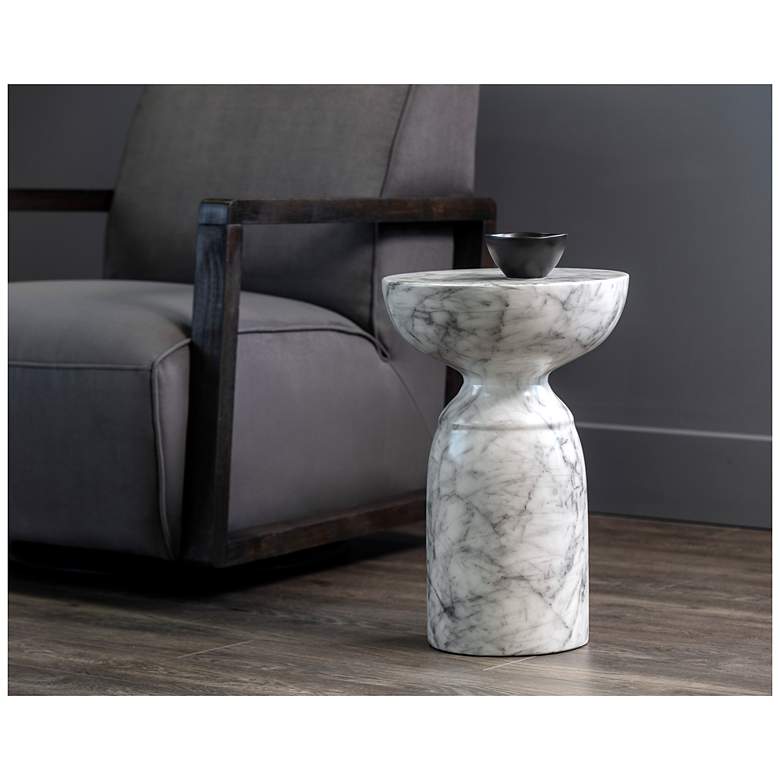 Image 4 Sunpan Goya End Table Marble Look White more views